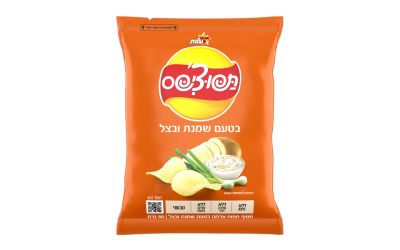 חטיף תפוצ'יפס בטעם שמנת ובצל