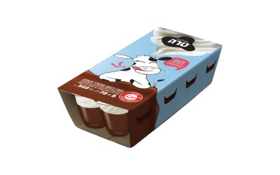 מארז 8 יח' מוו מיני מעדן חלב בטעם שוקולד עם קצפת