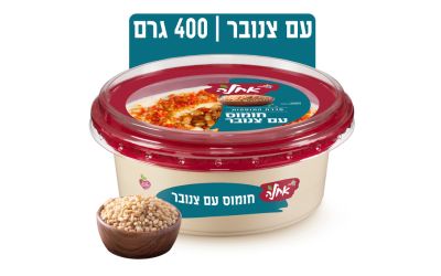 סלט חומוס עם צנוברים