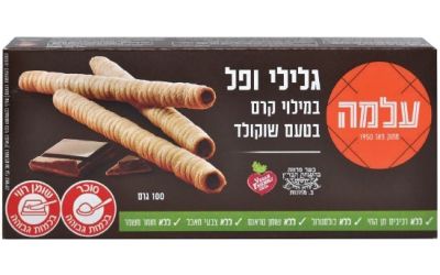 רולים גלילי ופל במילוי קרם שוקולד