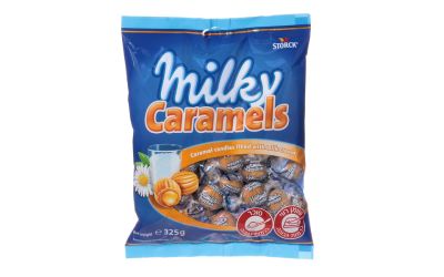 סוכריות קשות בטעם קרמל ממולאות בקרם חלבי