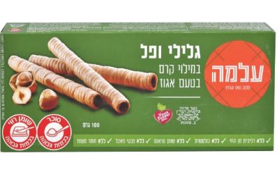 רולים גלילי ופל במילוי קרם אגוזים