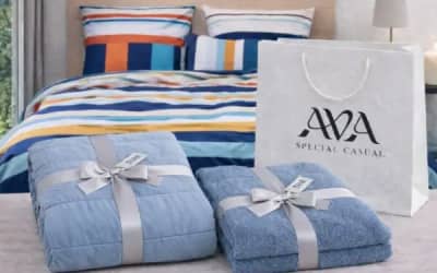 מארז מצעים זוגיים ANDERS, שמיכה זוגית MILA JEANS , סט מגבות 