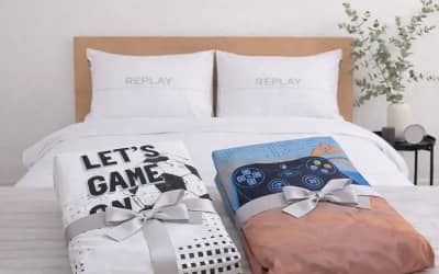מארז מצעים זוגיים BOSTON , מצעים לבן GAMING , מצעים לבן GAME ON