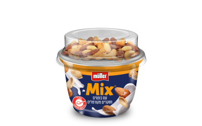 muller-מעדן יוגורט עם בוטנים ושקדים מקורמלים