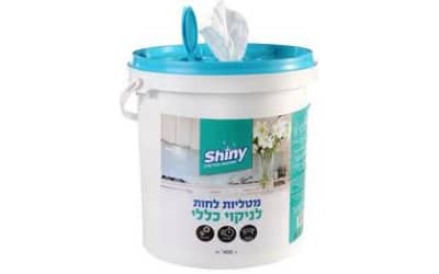 דלי מגבונים לניקוי וחיטוי משטחים 400 יח' SHINY
