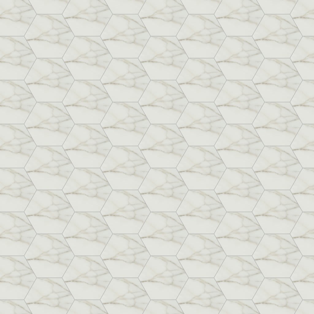 Mythique Marble - Calacatta Venecia, Hexagon, 8, Matte (MY11) carpet by American Olean