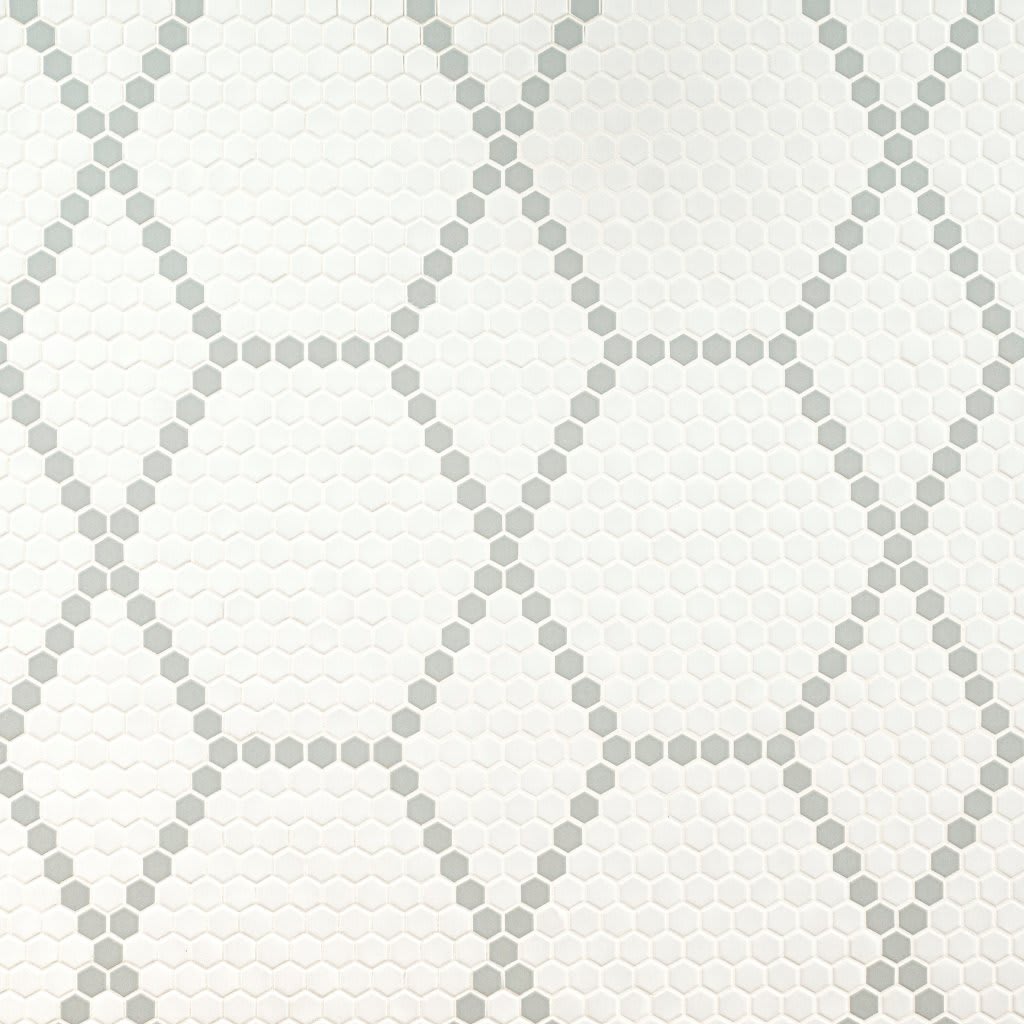White And Gray Pattern Matte carpet by MSI