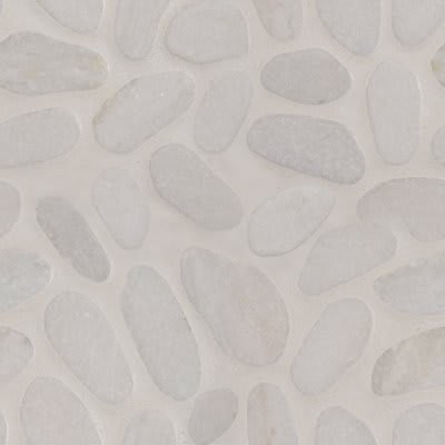 White Marble Pebbles Tumbled Pattern 10Mm carpet by MSI