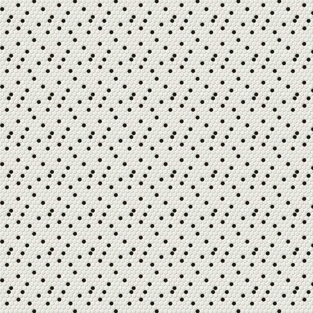 White Glossy Penny Round Mosaic carpet by MSI