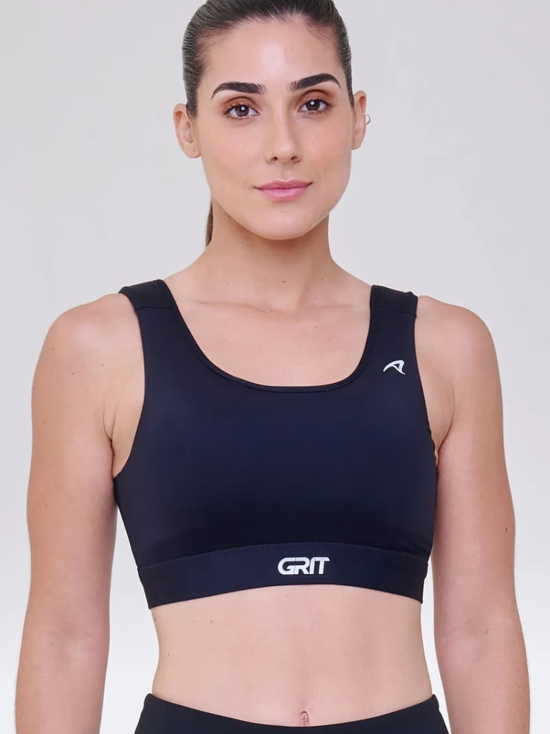 Top Grit Bossa Reto c/ Bolso Ajustável Preto e Branco 2