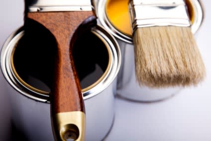 Paint pails And brushes