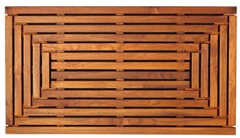 Solid Teak Wood Shower Mat Giza By Bare Decor 35 5 X 19 75