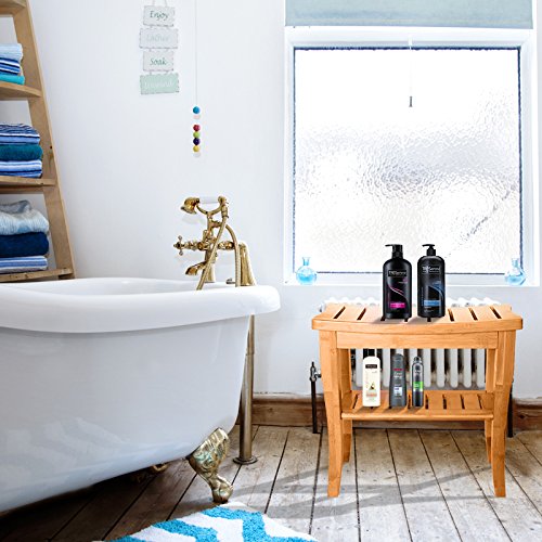 Good Teak Bathroom Bench With Storage By Bambusi Sale