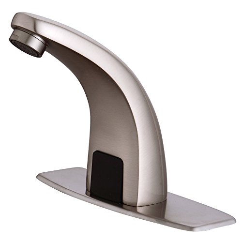 No-Touch faucet, touchless bathroom faucet, Automatic-Sensor-Touchless-Bathroom-Sink-Faucet-with-Hole-Cover-Deck-Plate
