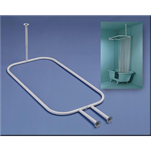 Zenna Home 34941 Hoop Shower Curtain Rod For Claw Foot Tubs White