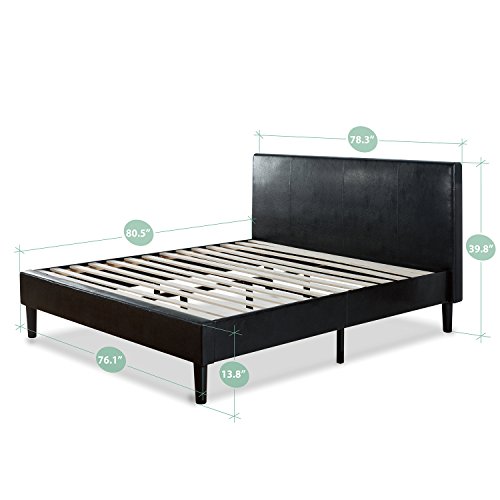 Full - Faux-Leather-Upholstered-Platform-Bed Zinus-Deluxe-Faux-Leather-Upholstered-Platform-Bed