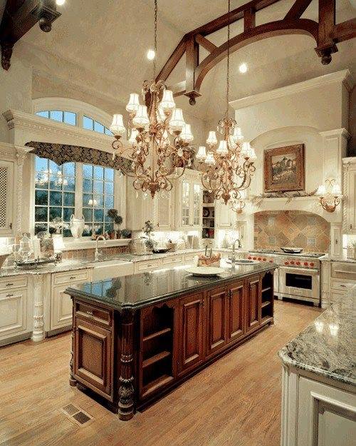 In 2020 not only Baroque Kitchens with island can come in maximalism. Glamorous Pendant Lights