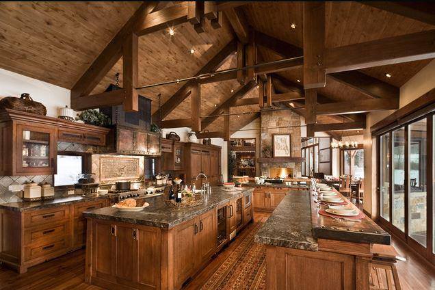 Rustic Open Ceiling Kitchen