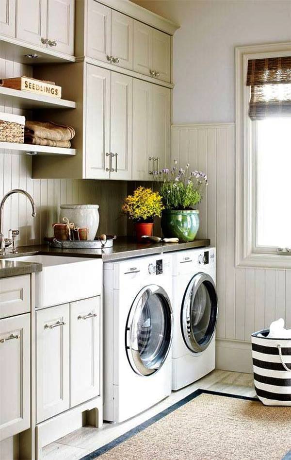 farmhouse laundry room organization