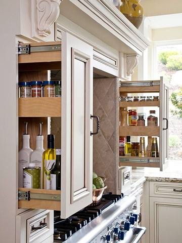 Kitchen Hack Storage Slides beside the Stove