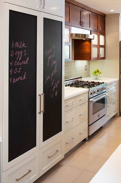 Chalkboard Options on Cabinetry doors for notes or grocery lists