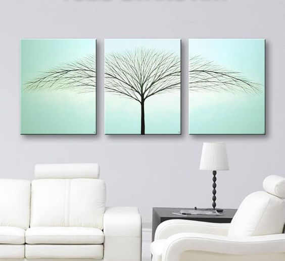 I love new house decorating ideas like this Blue_Wall_Art_by_Todd_Evans