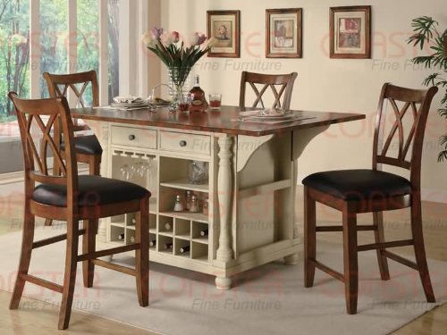 Product option Kitchen Island in buttermilk-cherry-finish with drop leaf