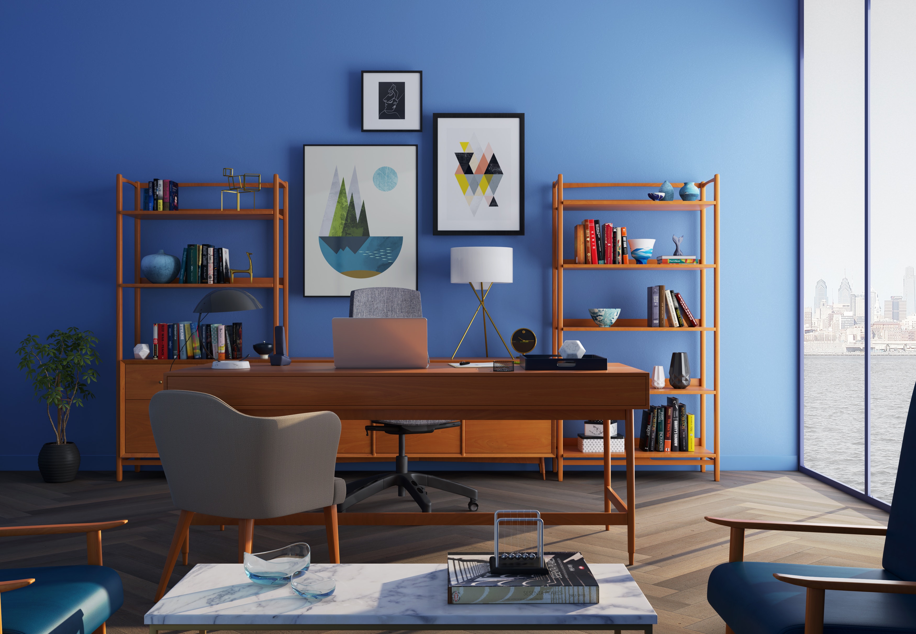 Our Beginners guide in interior design & decorating enables you to create this small home office as well