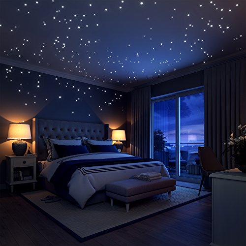 Glow In The Dark Stars Wall Stickers 252 Adhesive Dots And Moon For Starry Sky Decor For Kids Bedroom Or Birthday Gift Beautiful Wall Decals For Any