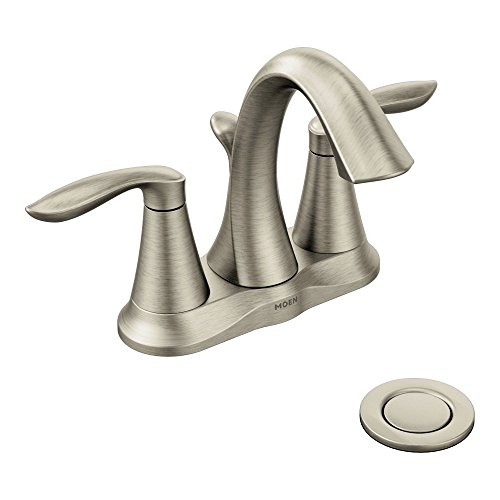 Moen Eva Two Handle Centerset Bathroom Faucet With Drain Assembly Brushed Nickel 6410bn