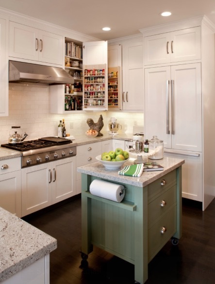 Mobile or trolley islands can be a great solutions that work in most small kitchen