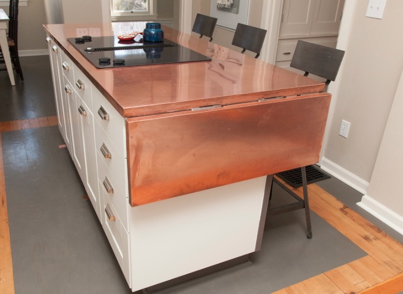 Drop leaf in copper with stove top option