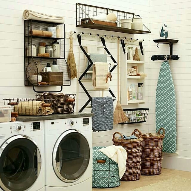 Someone has many fantastic farmhouse laundry room ideas Where did you get all the wicker baskets?