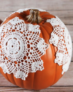 Doily Pumpkin from I Love to Create