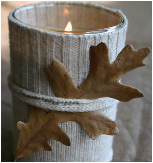 Home Fall Decorations #64
Rustic Sweater Candle Fall Decorating Ideas - from Family Chic. Fall Decor DIY Tutorials