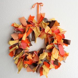 Autumn Fabric Wreath Fall Decorating Ideas from A Beautiful Mess