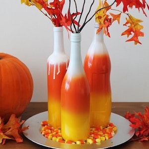 Fall Decor DYI - Candy Corn Bottle
Centerpiece from Brit + Co
