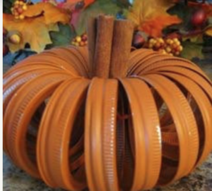Mason Jar Lid Pumpkin (source unknown