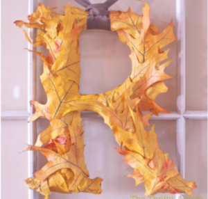 Monogramed Fall Letter Fall Decorating Ideas from The Thrifty Abode