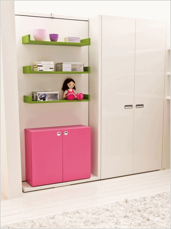 Multifunctional furniture as space-saver for a smaller teens bedroom