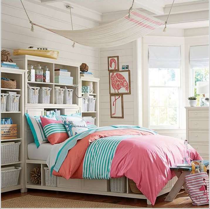 Storage solution for a teens bedroom