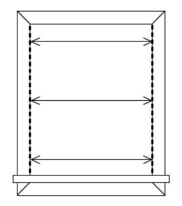 Image shows: how to measure the inside-mount-width Sketch