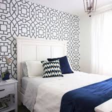 Wall enhanced with stencil art