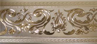 PVC Embossed Gold Foil Wallpaper Border