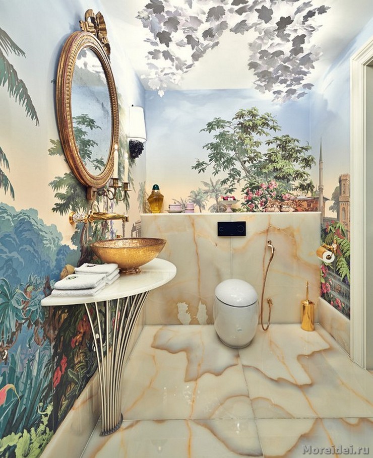 Half A Bathroom in woods decor are Full Of Style