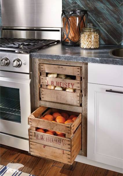 Farmer's Market Storage-Crate As Kitchen Storage Drawers