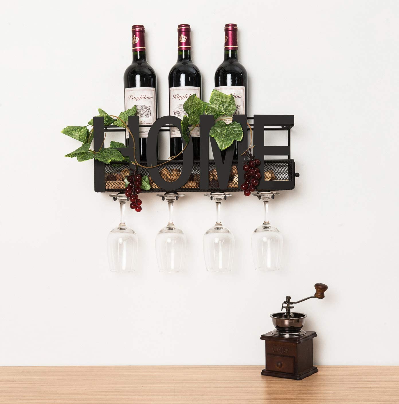 Best Wall Mount Wine Rack Holds 5 Bottles and 4 Glasses Best Wall Mount Wine Rack Holds 5 Bottles and 4 Glasses - ANNA STAY WINE RACK REPLACEMENT