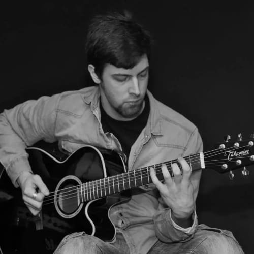 Adam Hooton performing live, guitarist and guitar teacher based in Croydon.