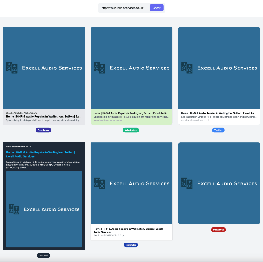 OpenGraph Checker screenshot